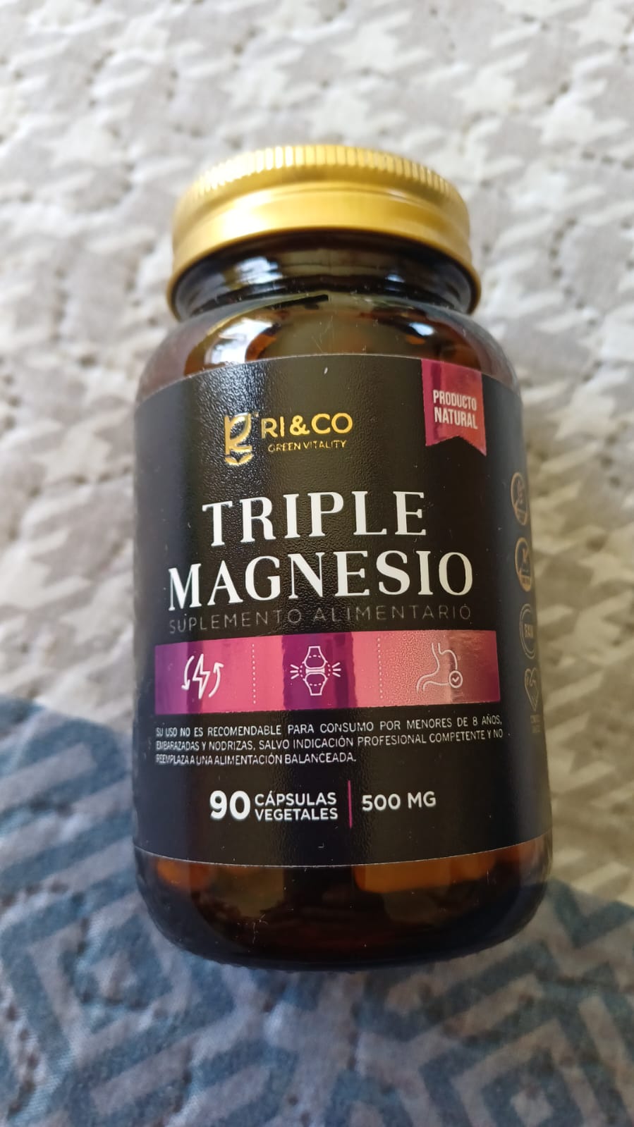 Foto de Silvia sobre Triple Magnesio (Malato, Bisglicinato, Taurato) 500mg 90 Cápsulas Vegetales - RI&CO