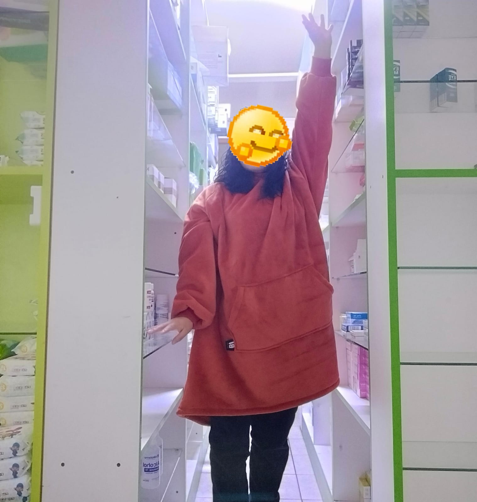 Cliente usando el Polerón Gigante BI-Tex